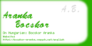 aranka bocskor business card